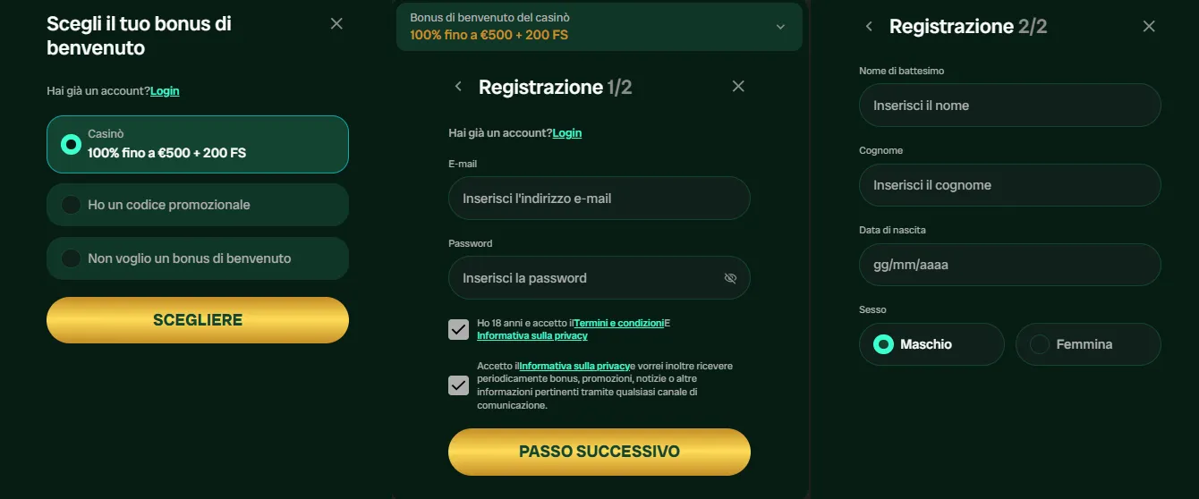 Vinniewinners Casino registr